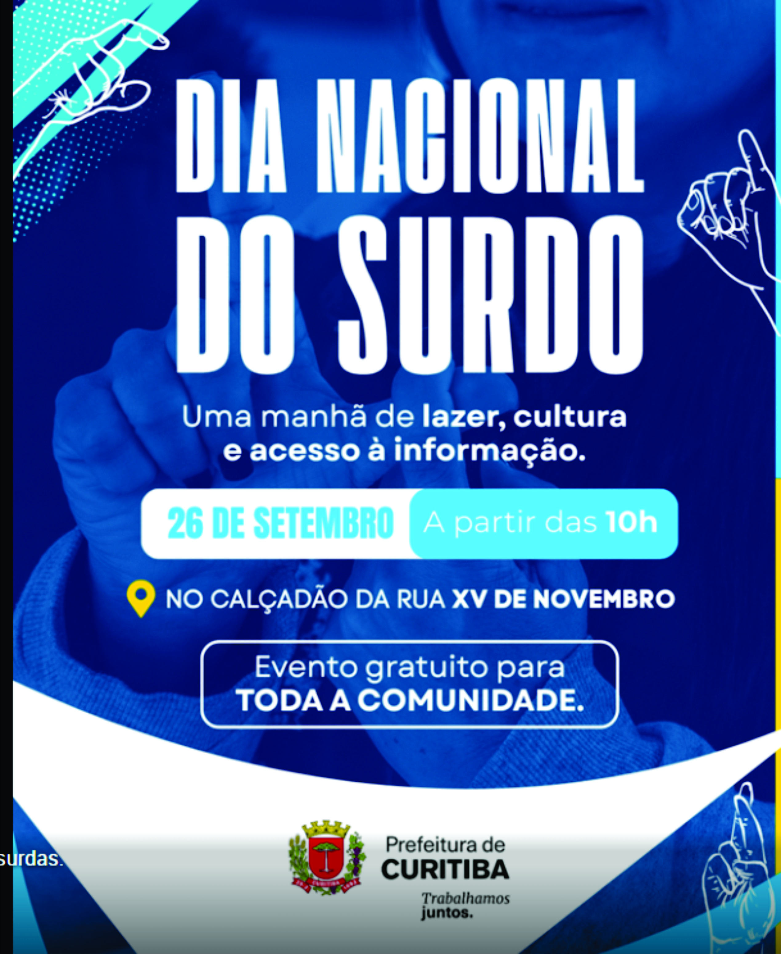 No Setembro Azul, Prefeitura de Curitiba oferece lazer, cultura e inclusão para pessoas surdas