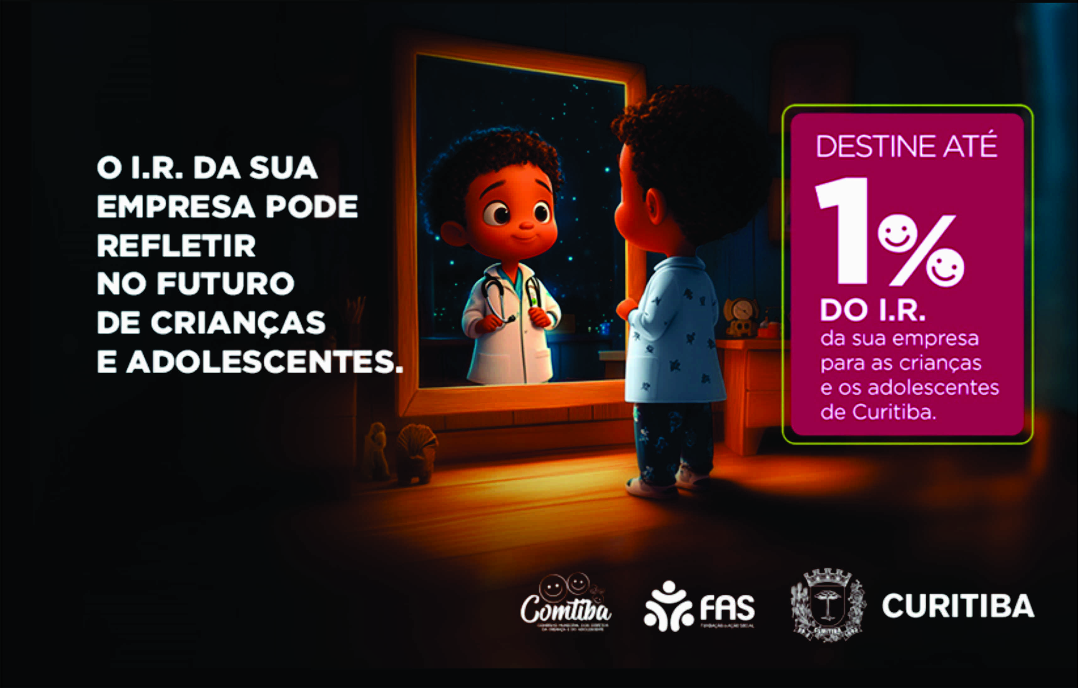 Campanha mostra que a destinação do Imposto de Renda pode ajudar no futuro dos curitibinhas